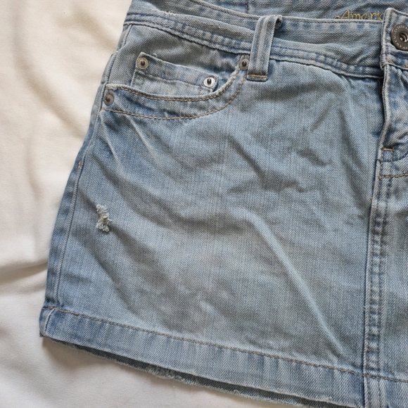 VTG 90s American Eagle Distressed Denim Mini Skirt Size 10 Dated 1999 - Picture 3 of 15
